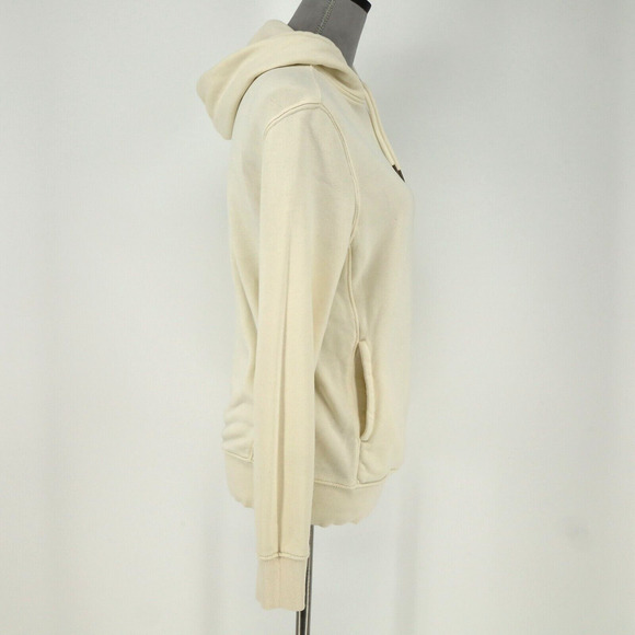 H&M Top Womens XS Ivory Sweatshirt Hoodie Pouch Pocket Pullover Drawstring - Picture 6 of 14